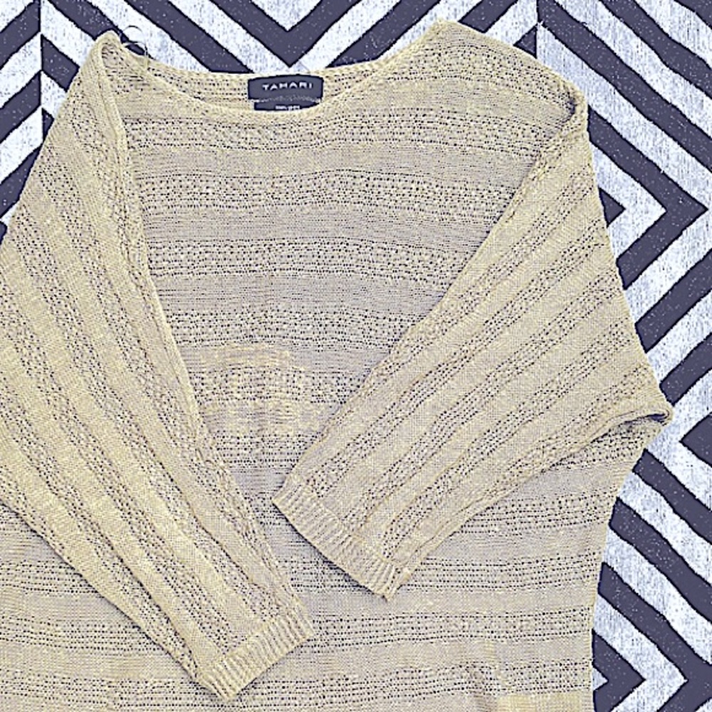 NWT Tahari Knit 100% Linen Sweater
